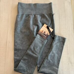 Kyodan Ultra High Waist Blue Grey Ribbed Leggings NWT Size Small